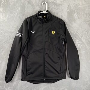 PUMA x Ferrari Jacket men's Small Full Zip Softshell Fleece Lined Black Racing